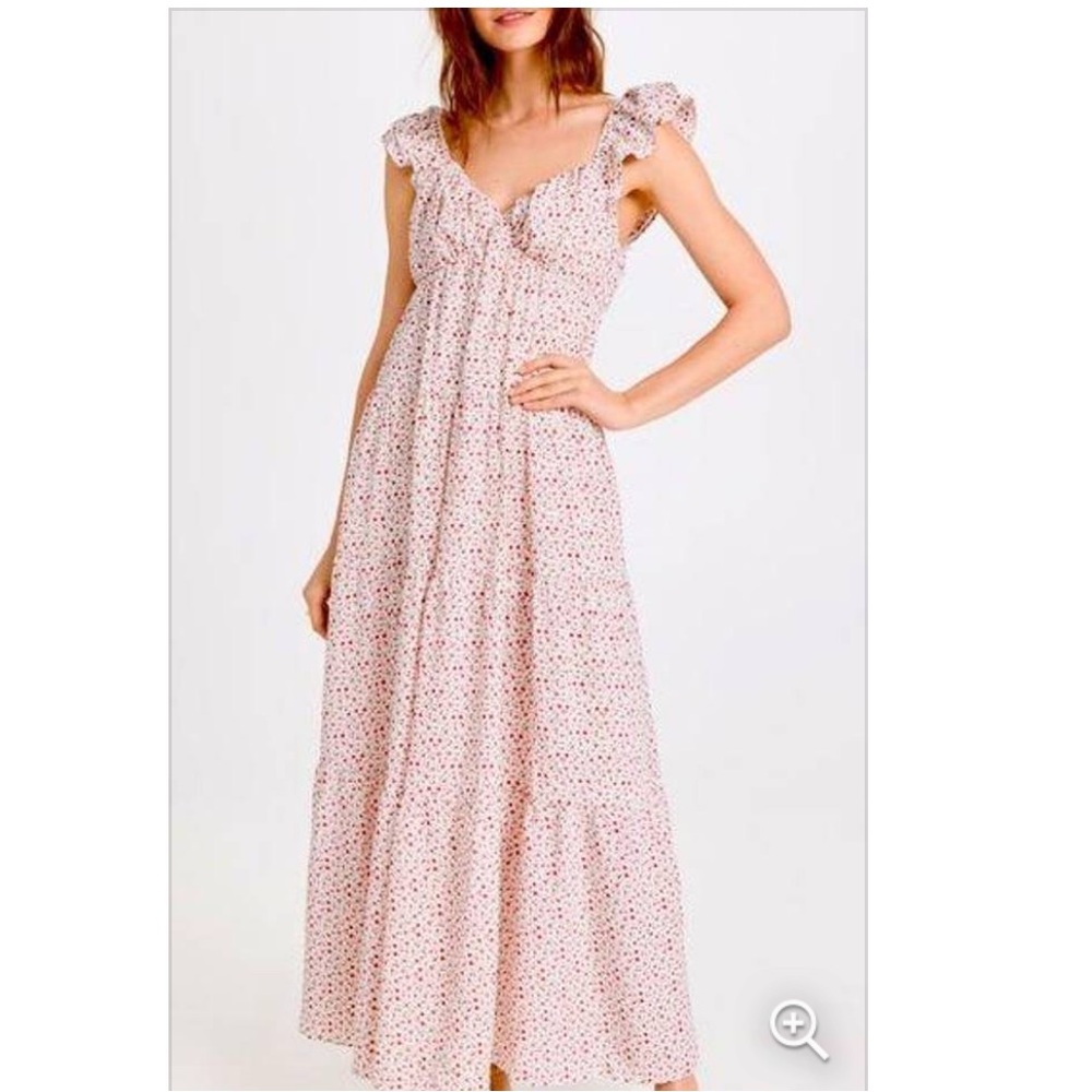 English Factory Pink Floral Maxi Dress